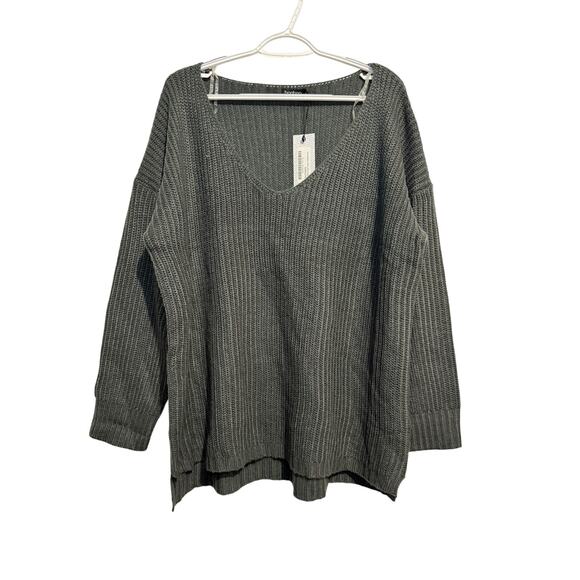NWT Boohoo oversized ribbed sweater womens m/l minimalist cozy capsule neutral - Picture 1 of 9